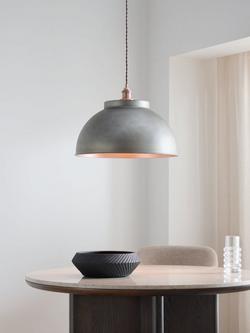 John Lewis Baldwin Extra Large Pendant Ceiling Light - view 2, Pewter/Copper