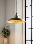 John Lewis Millhouse Ceiling Light, Antique Brass