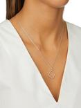 Monica Vinader Riva Hoop Diamond Charm, Silver