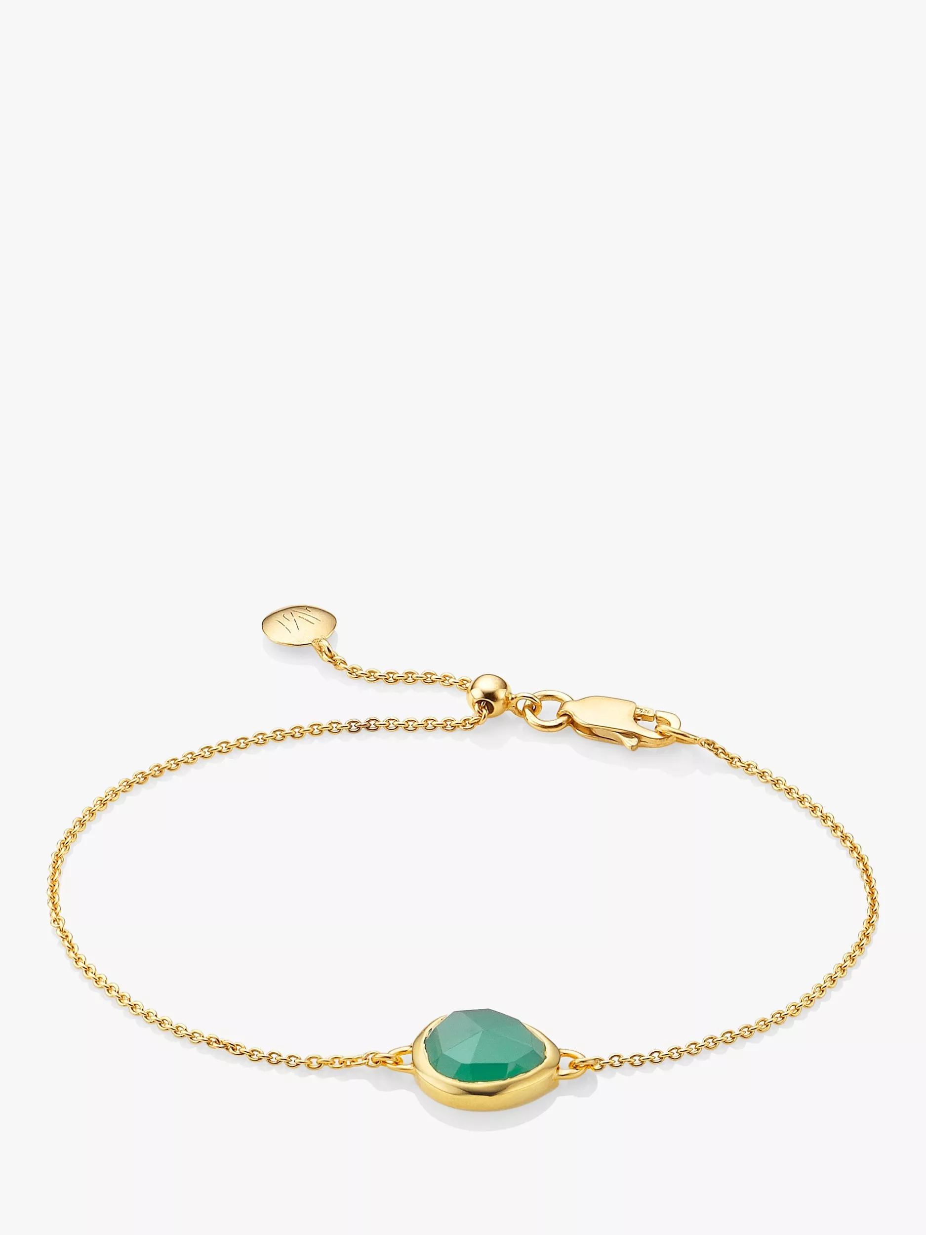 Monica Vinader Siren Fine Chain Bracelet Gold Onyx
