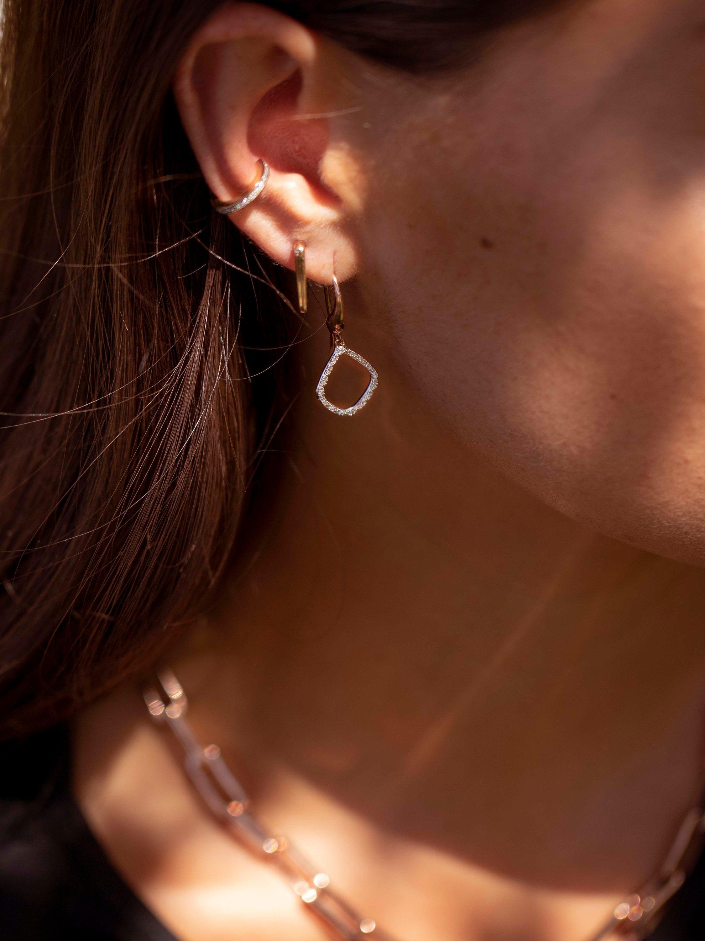Product image 5 of 6, which shows Monica Vinader Riva Kite Diamond Drop Earrings, Rose Gold
