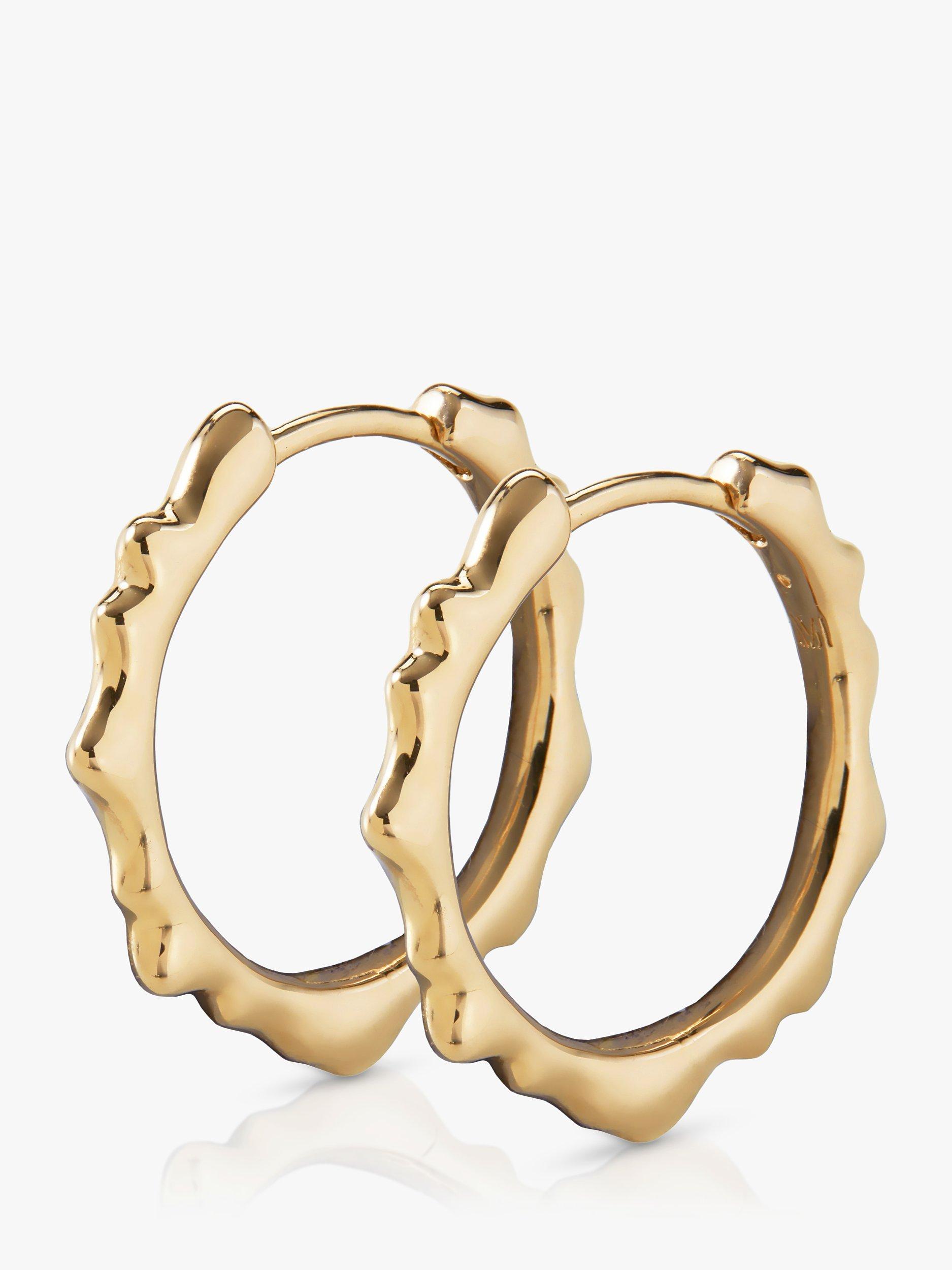 Product image 1 of 6, which shows Monica Vinader Siren Small Hoop Earrings, Gold