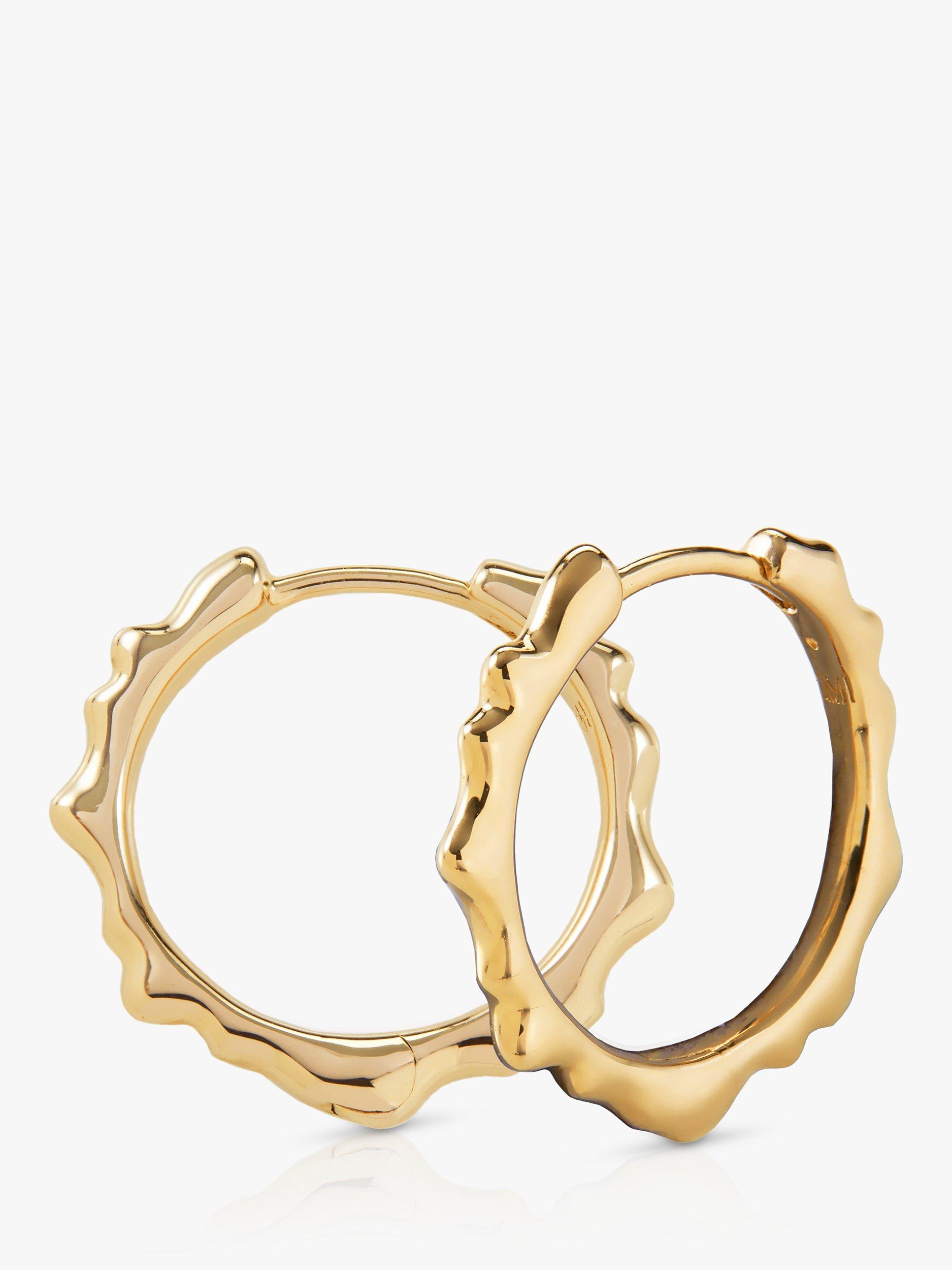 Product image 2 of 6, which shows Monica Vinader Siren Small Hoop Earrings, Gold