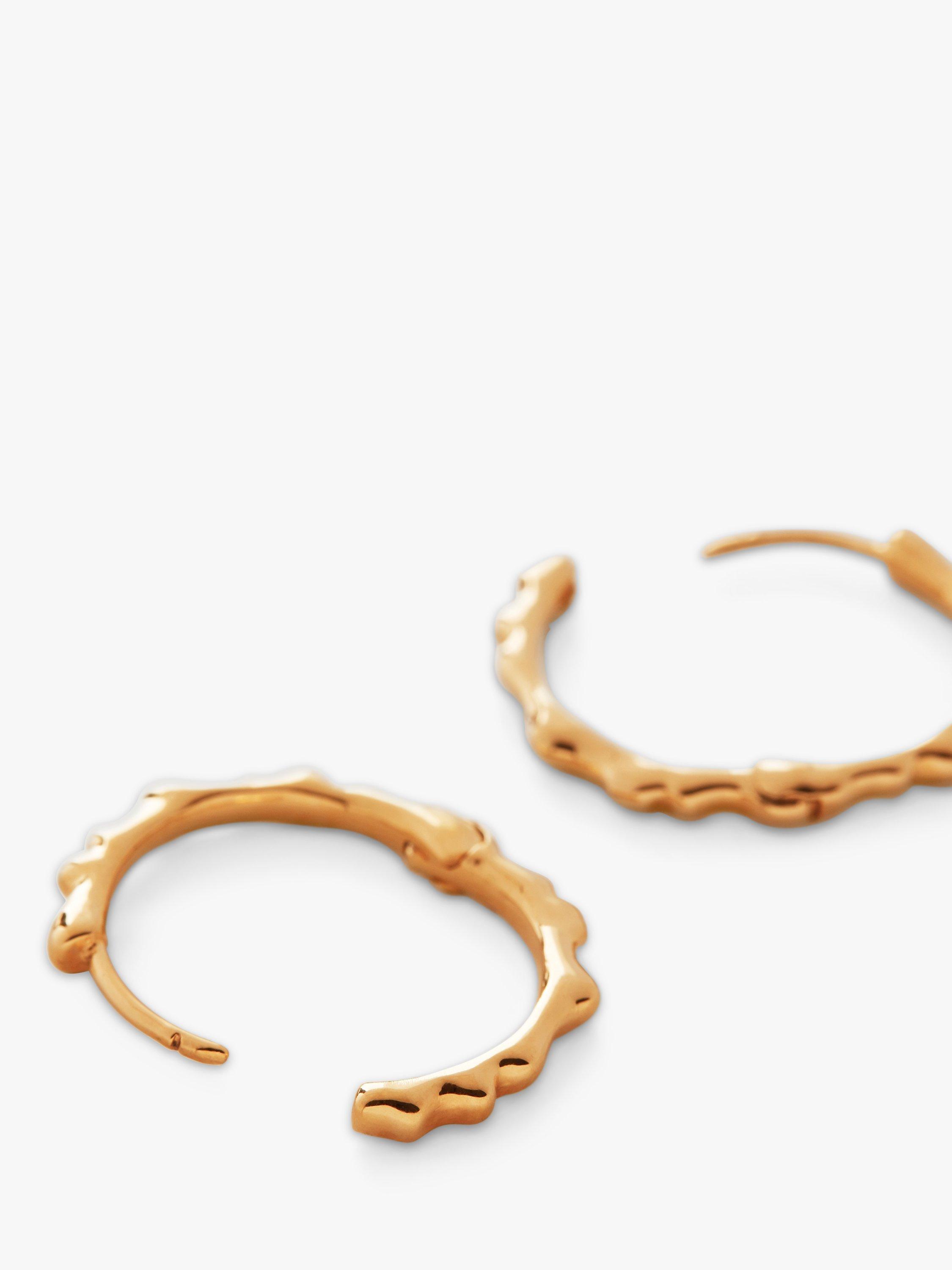 Product image 3 of 6, which shows Monica Vinader Siren Small Hoop Earrings, Gold