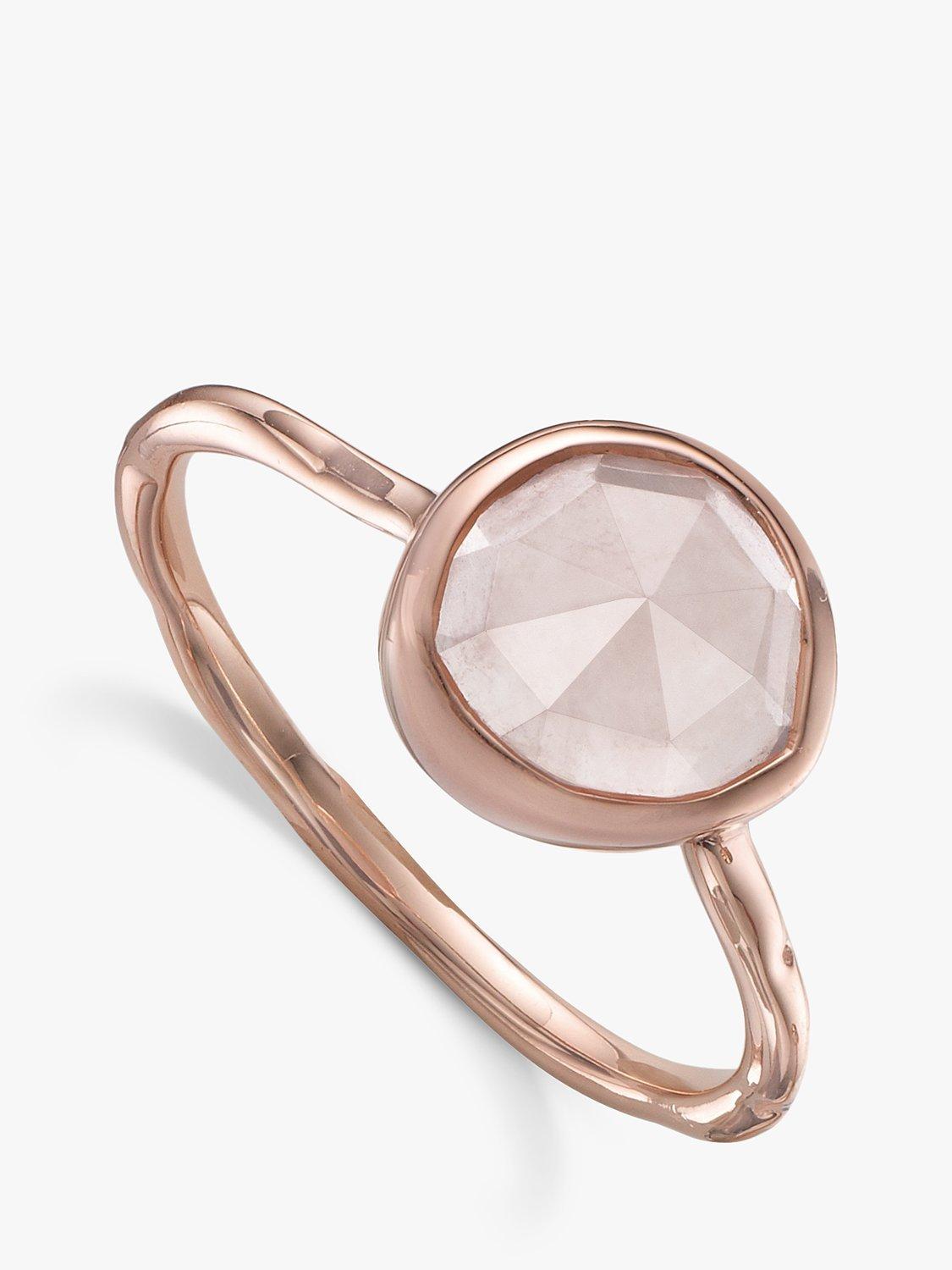 Product image 1 of 5, which shows Monica Vinader Siren Quartz Ring, Rose Gold, P