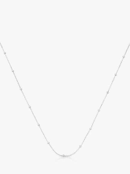Monica Vinader Fine Beaded Chain Necklace, Silver