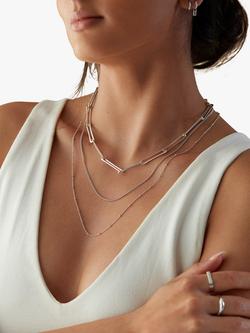 Monica Vinader Fine Beaded Chain Necklace - view 2, Silver