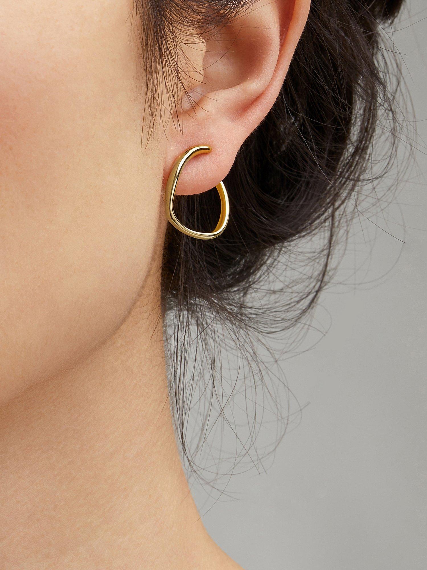 Product image 3 of 4, which shows Monica Vinader Nura Reef Wrap Drop Earrings, Gold