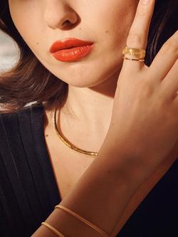 Monica Vinader Heirloom Woven Cross Ring, Gold - view 2, Gold