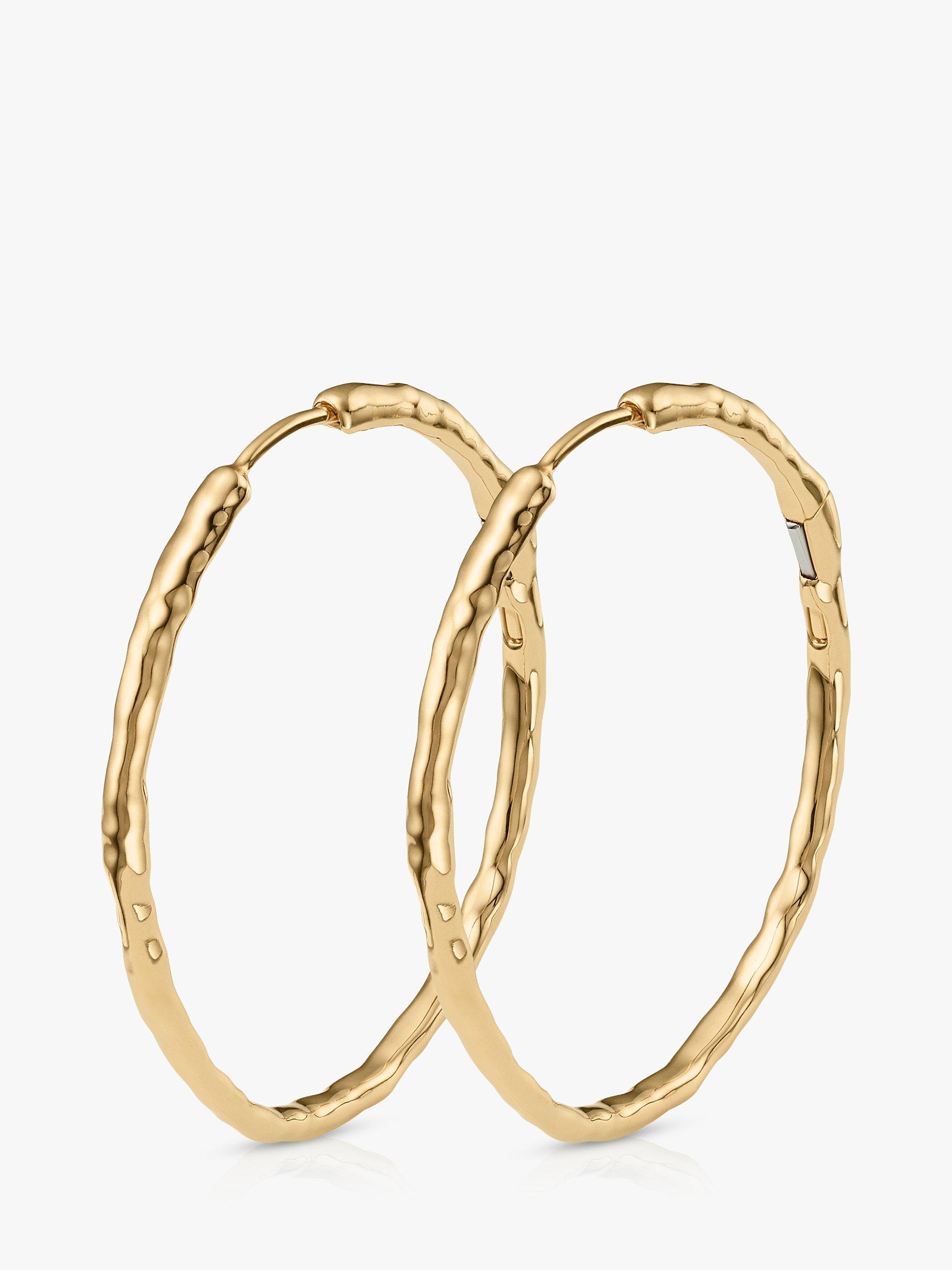 Product image 1 of 4, which shows Monica Vinader Siren Muse Large Hoop Earrings, Gold