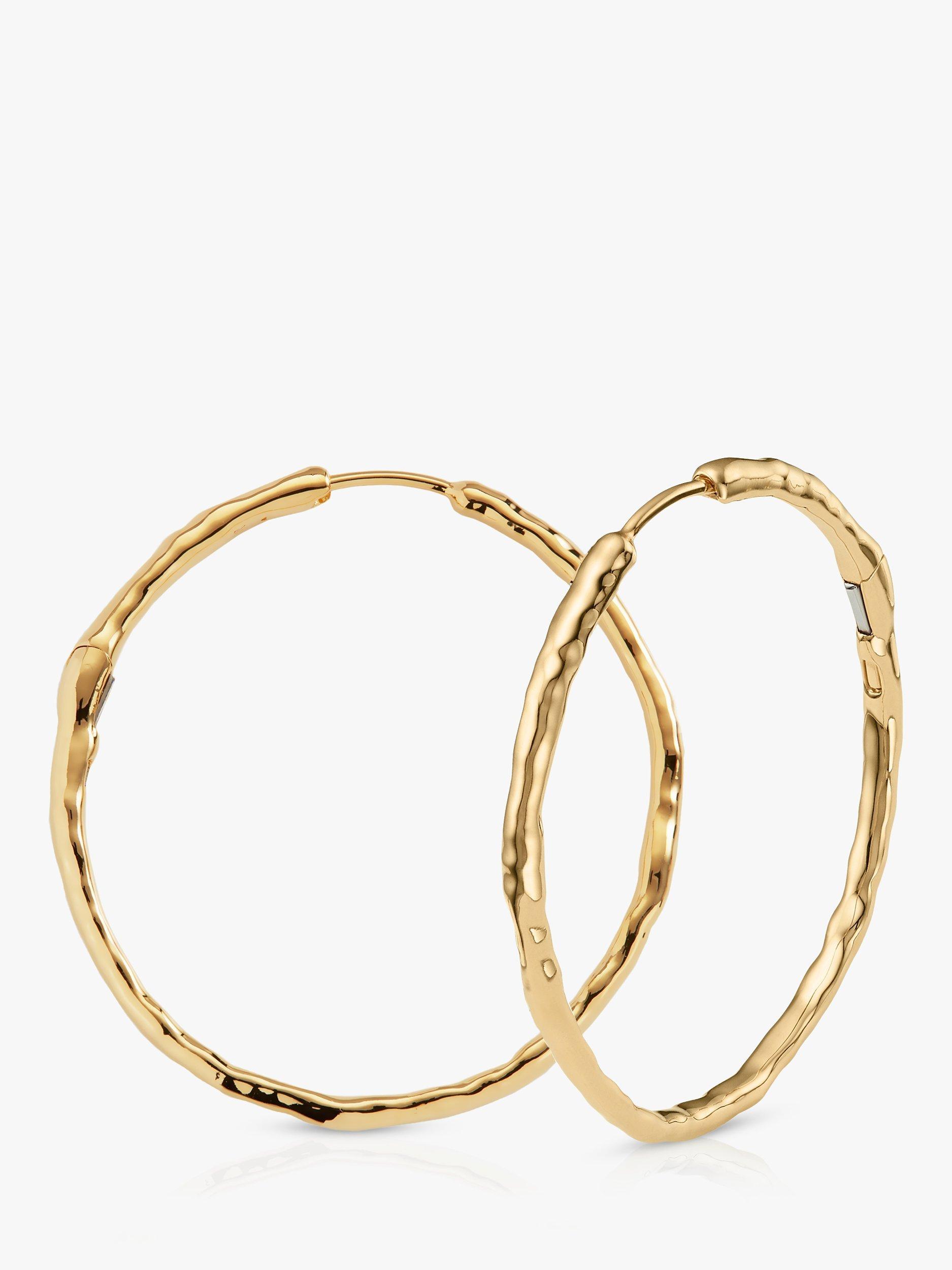 Product image 2 of 4, which shows Monica Vinader Siren Muse Large Hoop Earrings, Gold