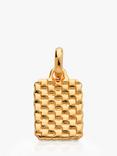 Monica Vinader Textured Rectangular Charm, Gold