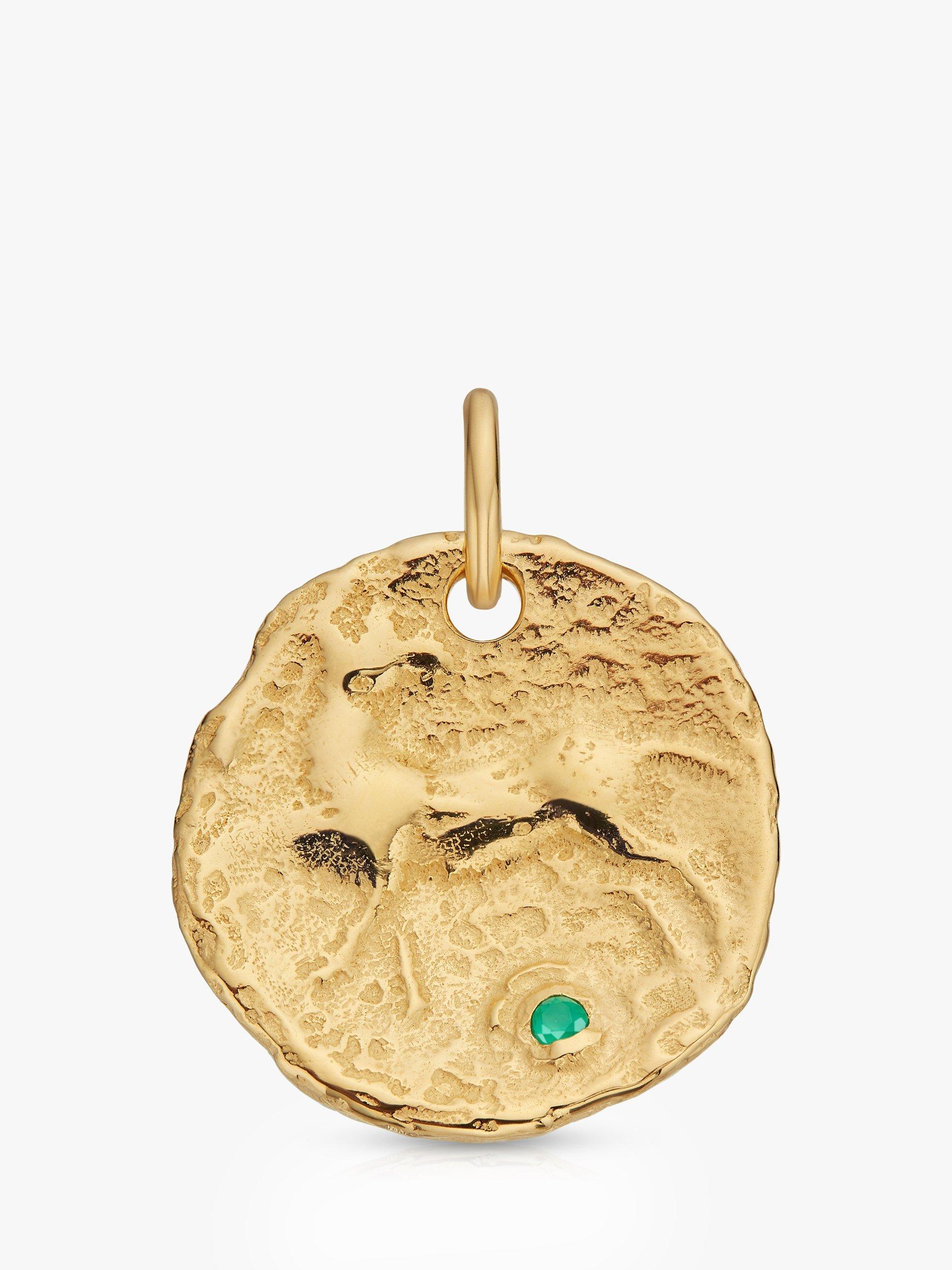 Product image 1 of 4, which shows Monica Vinader Siren Textured Coin Charm, Gold