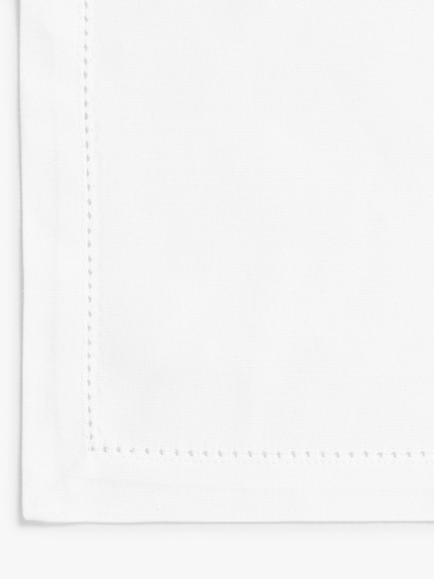 John Lewis Hem Stitch GOTS Organic Cotton Napkins, Set of 4, White - view 2, White