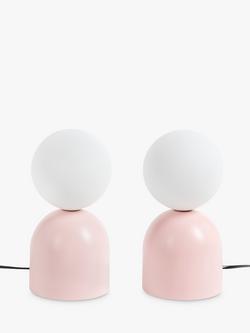 John Lewis Lupo Touch Table Lamps, Set of 2 - view 2, Pink