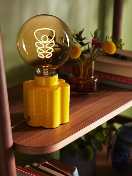 Orla Kiely Ceramic Bulbholder Table Lamp - view 2, Mustard