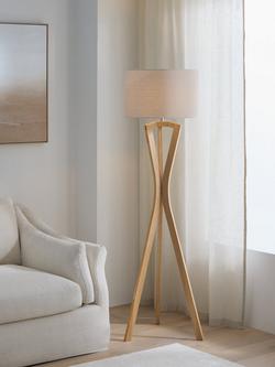 John Lewis Hourglass Floor Lamp, Oak - view 2, Oak