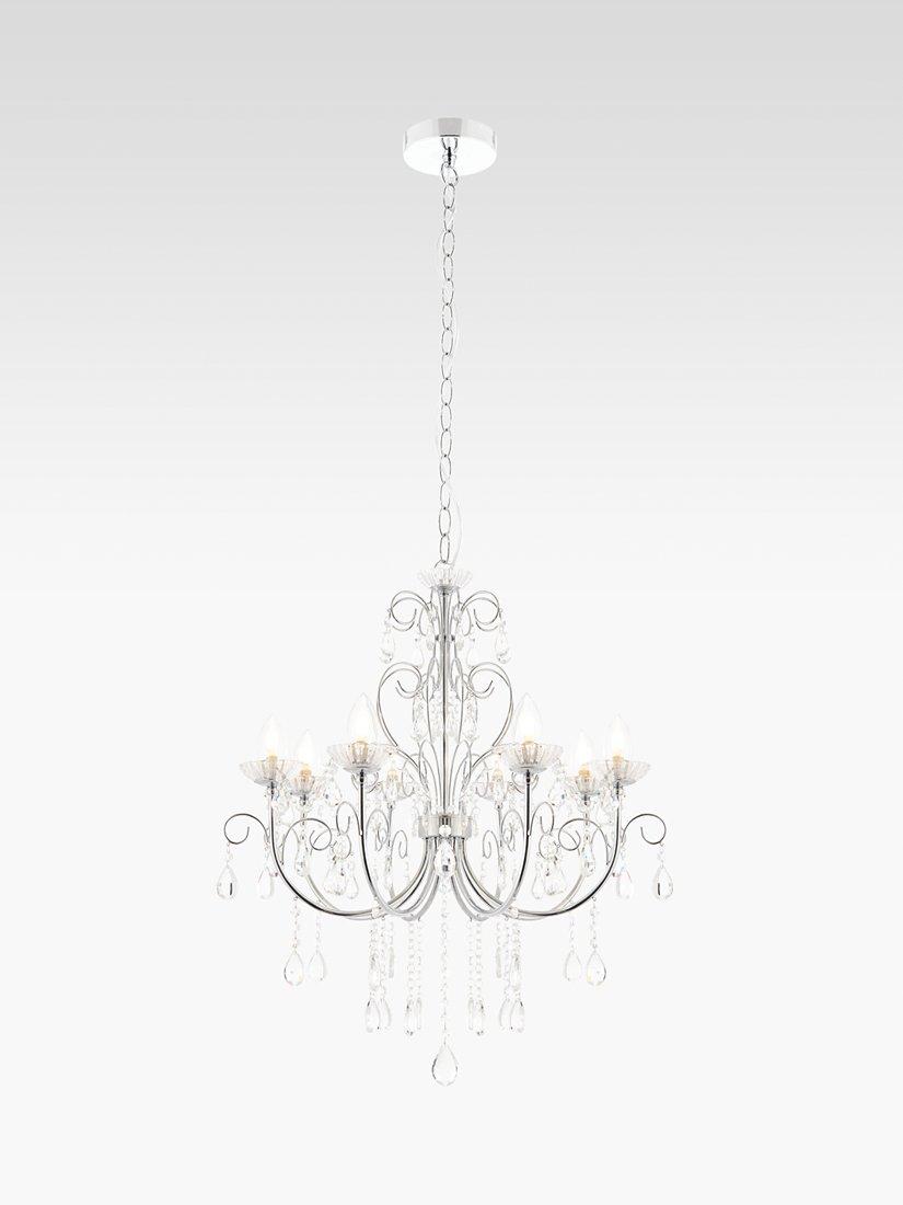 Bay Lighting Paloma 8 Arm Ceiling Light, Clear/Chrome
