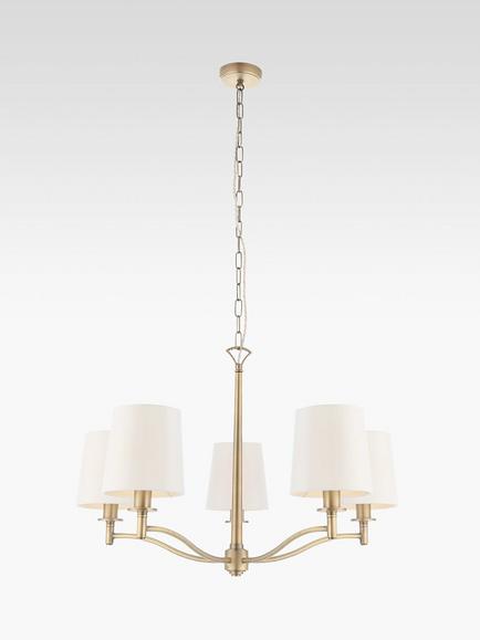Bay Lighting Eleanor 5 Arm Ceiling Light, Antique Brass, Antique Brass