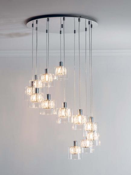 Bay Lighting Nina 12 Pendant Cluster Ceiling Light, Clear, Clear