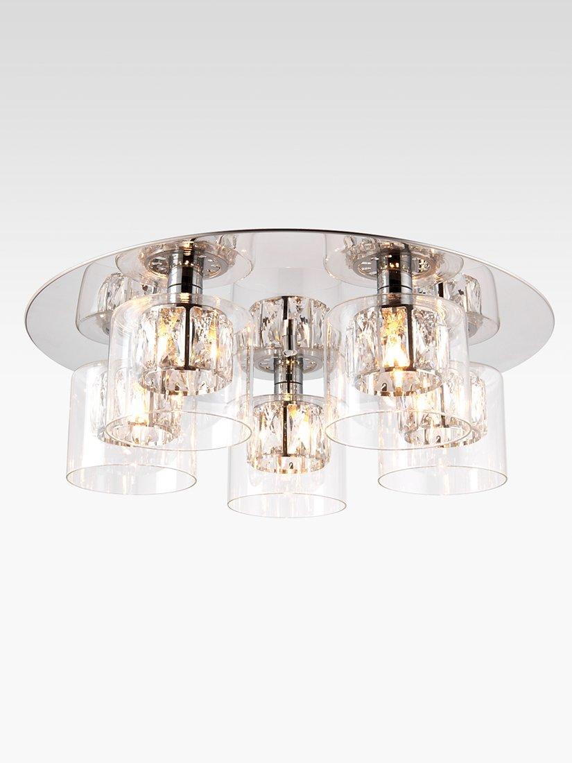 Bay Lighting Nina Crystal Glass Semi Flush Ceiling Light, Clear