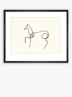 John Lewis Pablo Picasso 'Cheval' Horse Sketch Framed Print, 37 x 47cm, Black/White, Black/White