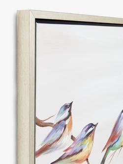John Lewis 'Birds Chatting' Hand-Painted Framed Canvas Print, 65 x 105cm, Multi - view 2, Multi