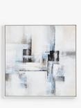 John Lewis 'Tidal Rise' Hand Painted Abstract Framed Canvas Print, 100 x 100cm, White/Grey