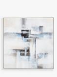 John Lewis 'Tidal Rise' Hand Painted Abstract Framed Canvas Print, 100 x 100cm, White/Grey