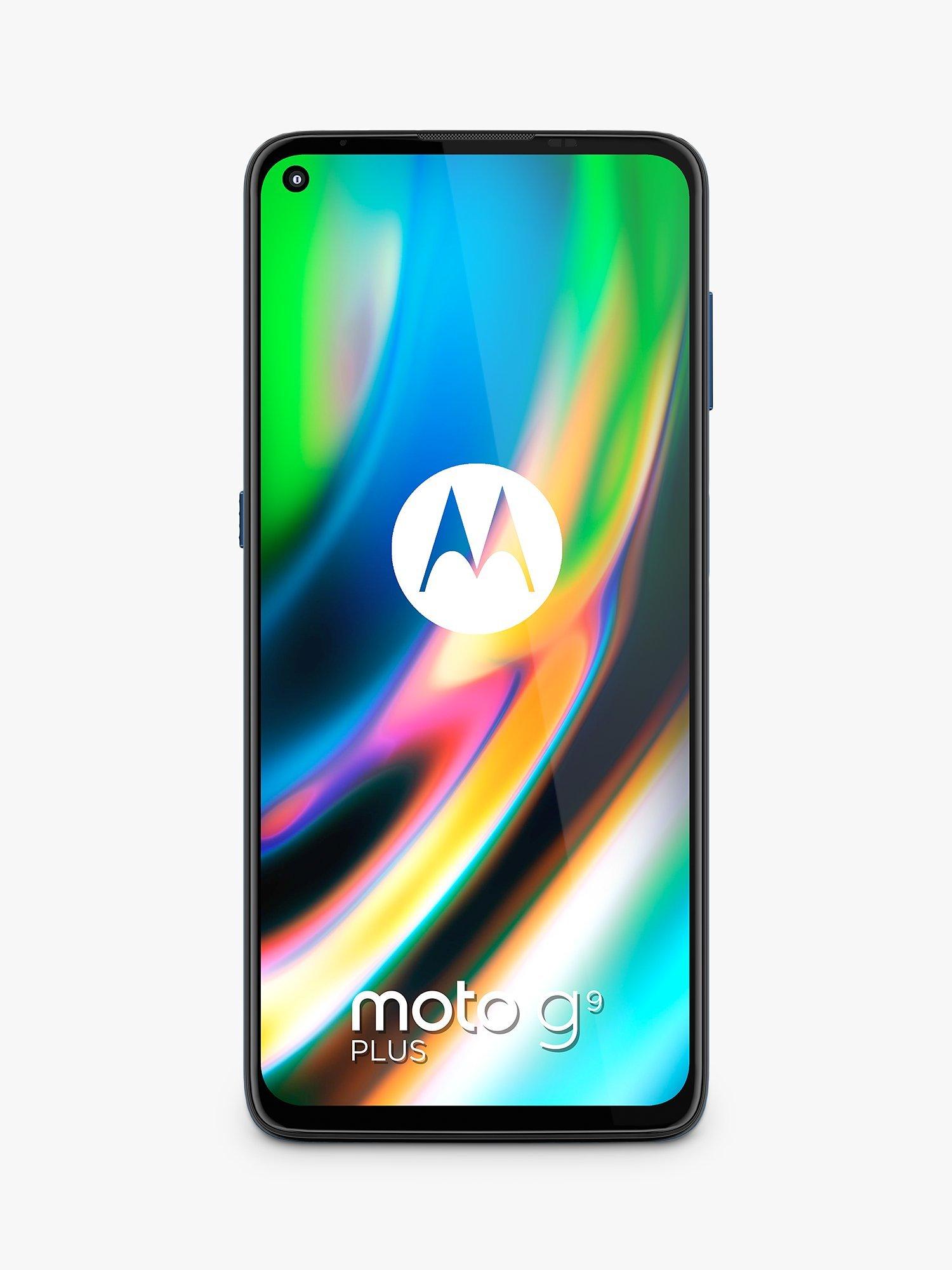 Motorola G9 Plus Smartphone, Android, 4GB RAM, 6.81", 4G LTE, SIM Free, 128GB, Navy Blue
