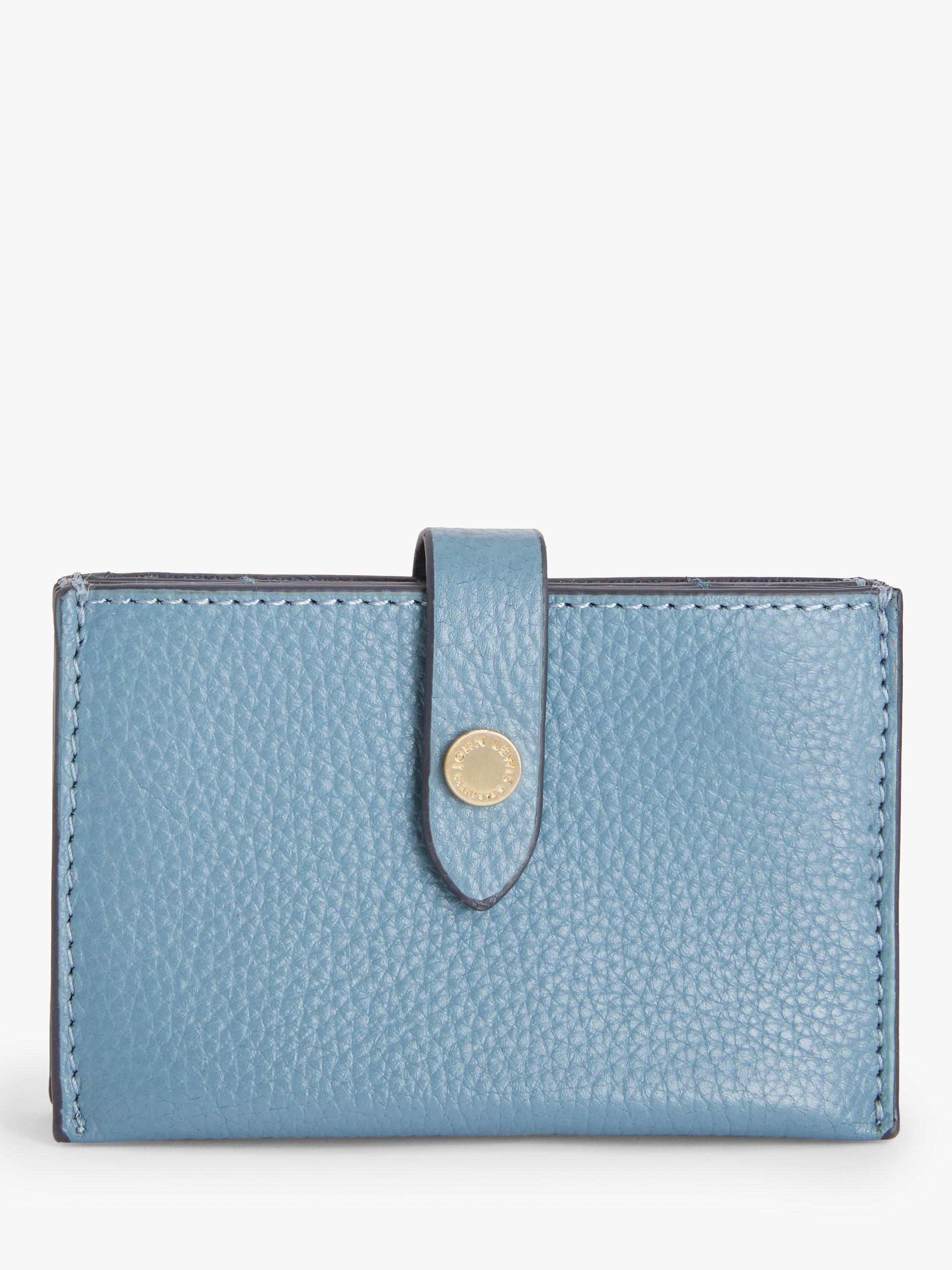 John Lewis Leather Concertina Cardholder, Blue