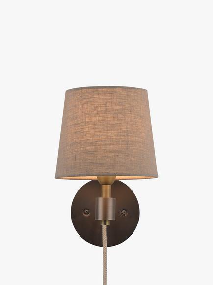 John Lewis Ansel Plug-In Wall Light, Antique Pewter, Antique Pewter