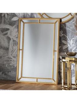 Gallery Direct Sinatra Rectangular Decorative Beaded Wall Mirror, 121 x 80cm, Gold - view 2, Gold