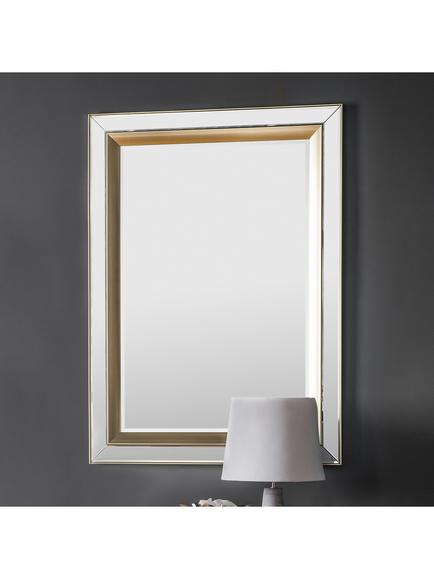Gallery Direct Phantom Rectangular Frame Wall Mirror, 109.5 x 79cm, Gold - view 2, Gold
