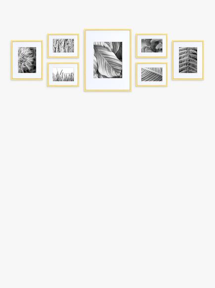 nielsen Gallery Aluminium Gallery Set Multi-aperture Photo Frames, 7 Photo - view 2, Gold