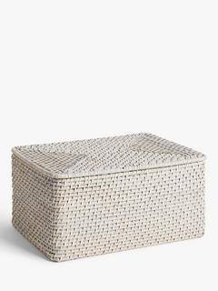 John Lewis Rattan Lidded Storage Box, Grey