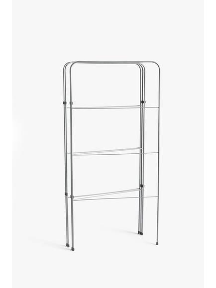 John Lewis 4 Fold Zigzag Indoor Clothes Airer - view 2, Metallic Grey