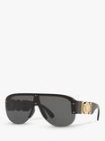 Versace VE4391 Women's Irregular Sunglasses, Black/Grey