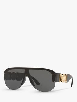 Versace VE4391 Women's Irregular Sunglasses, Black/Grey, Black/Grey