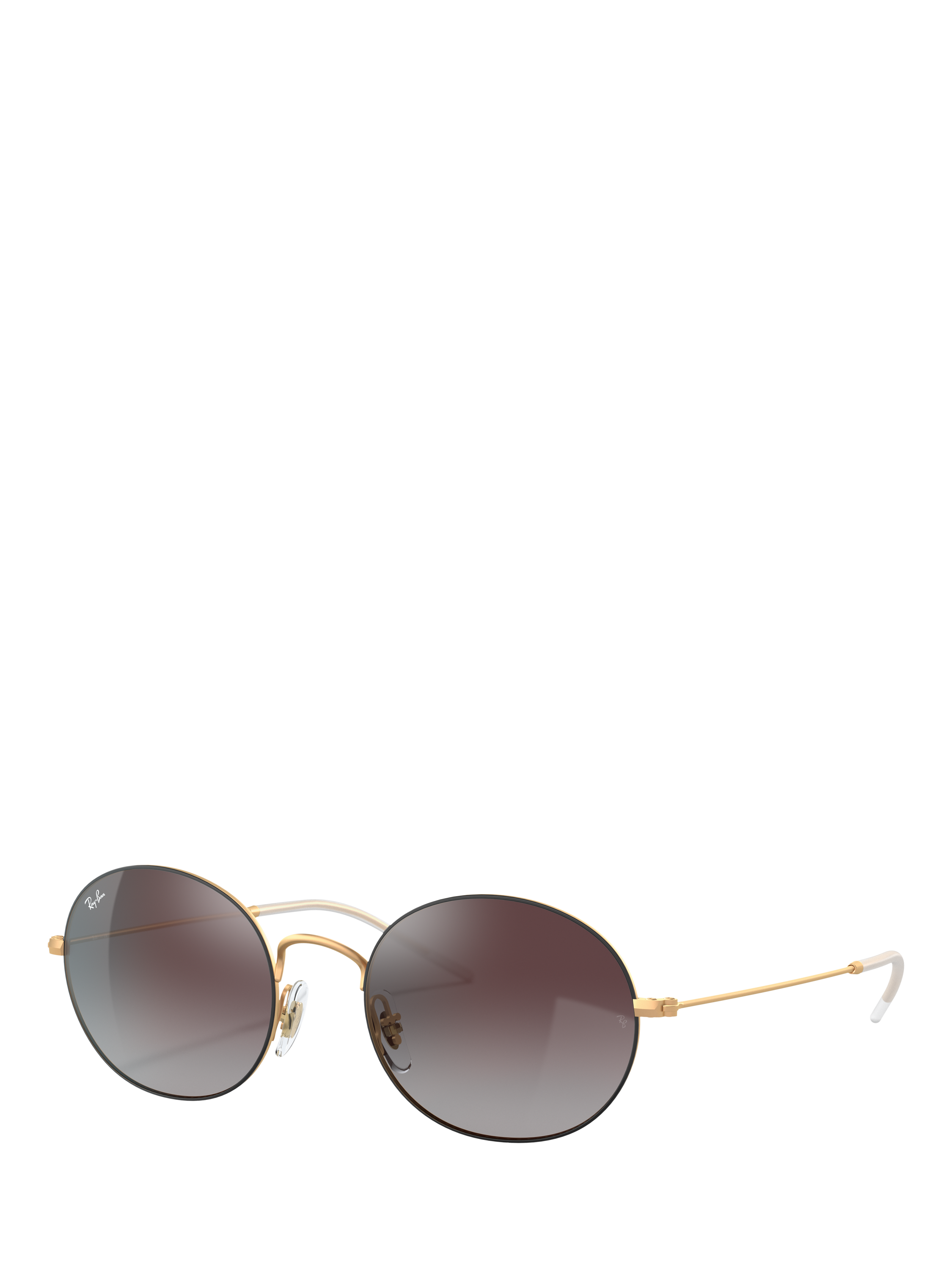 Ray-Ban RB359 Unisex Oval Sunglasses, Gold/Mirror Purple