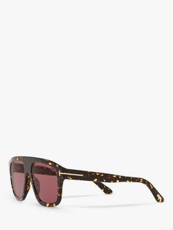 TOM FORD FT0777 Women's Thor Rectangular Sunglasses - view 2, Havana/Red