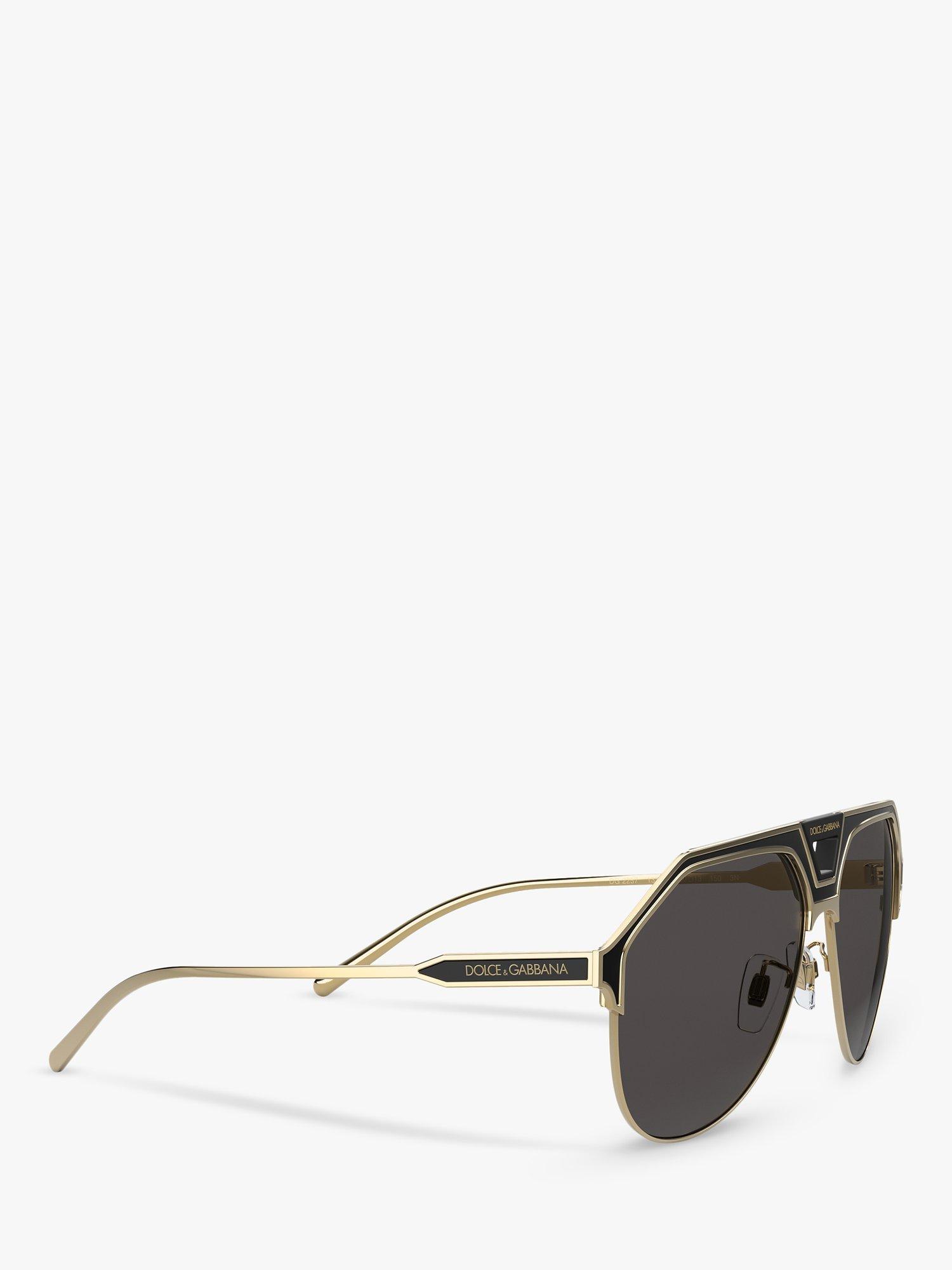 Product image 11 of 11, which shows Dolce & Gabbana DG2257 Men's Aviator Sunglasses, Black