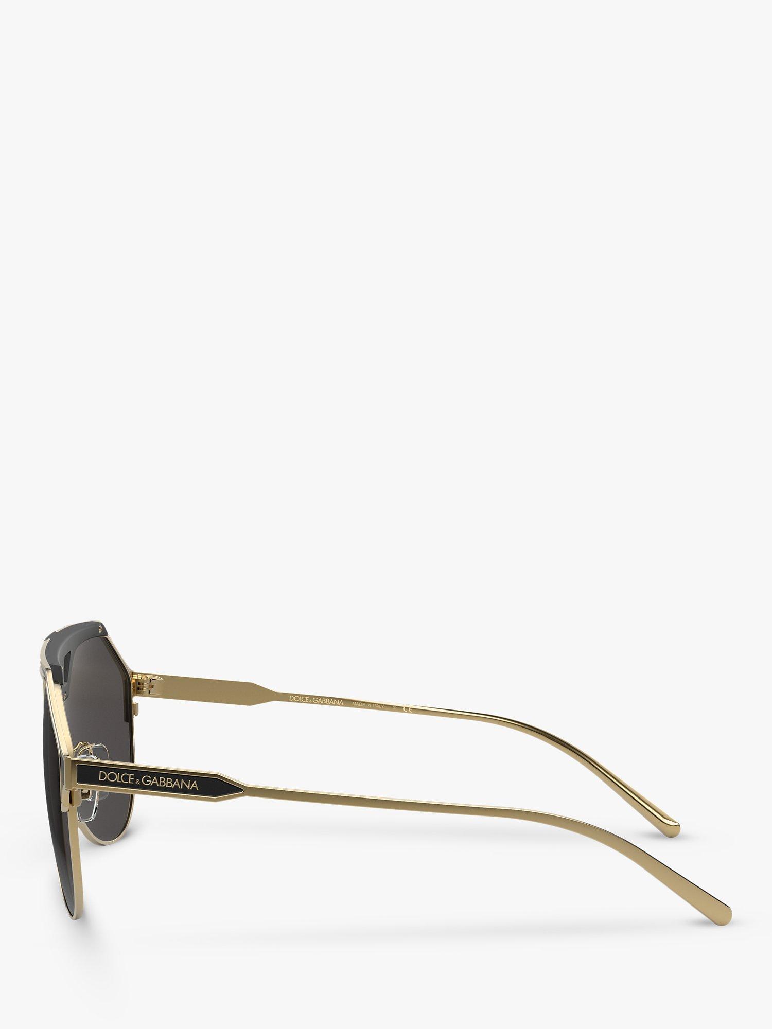 Product image 4 of 11, which shows Dolce & Gabbana DG2257 Men's Aviator Sunglasses, Black