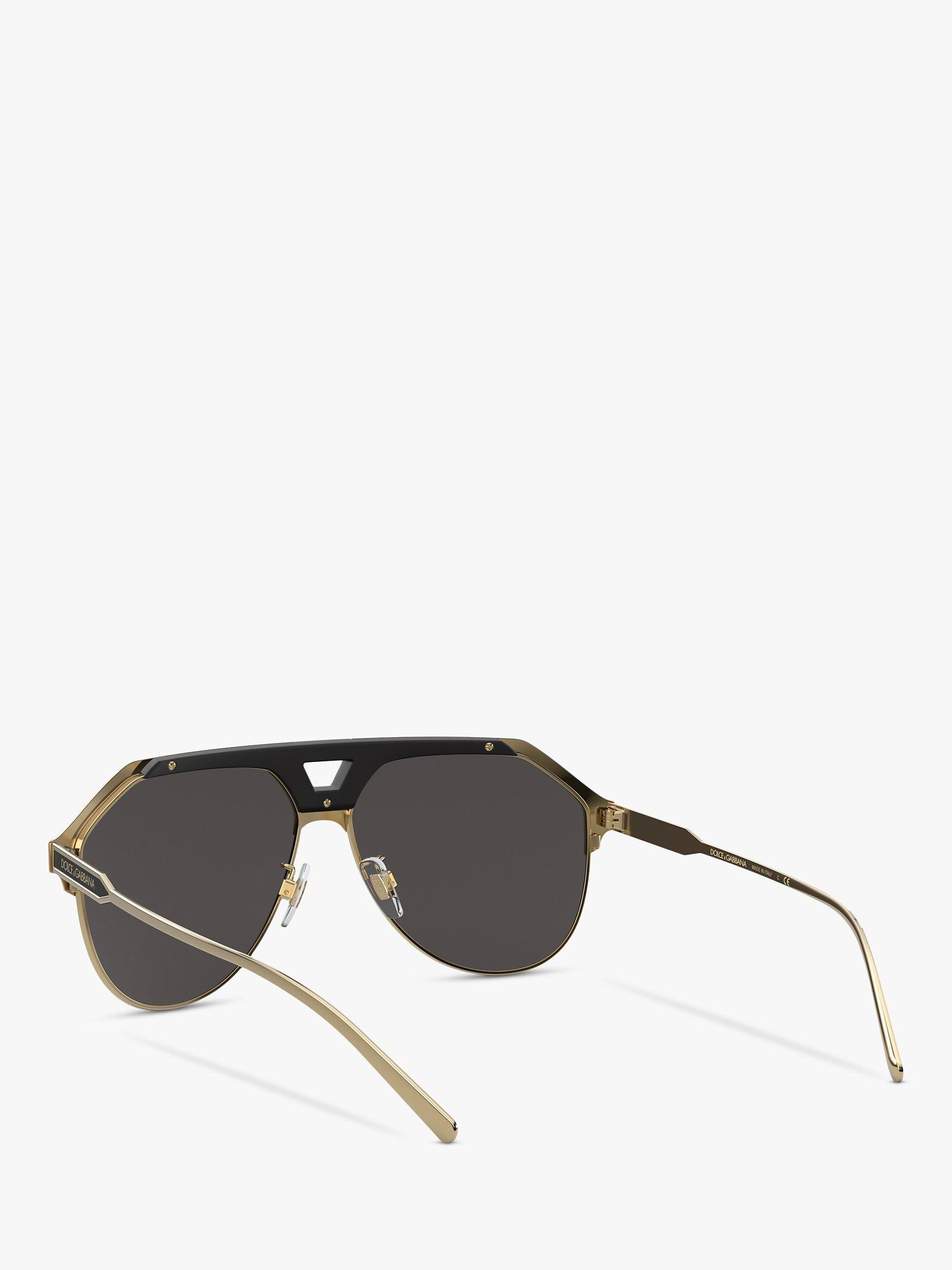 Product image 6 of 11, which shows Dolce & Gabbana DG2257 Men's Aviator Sunglasses, Black