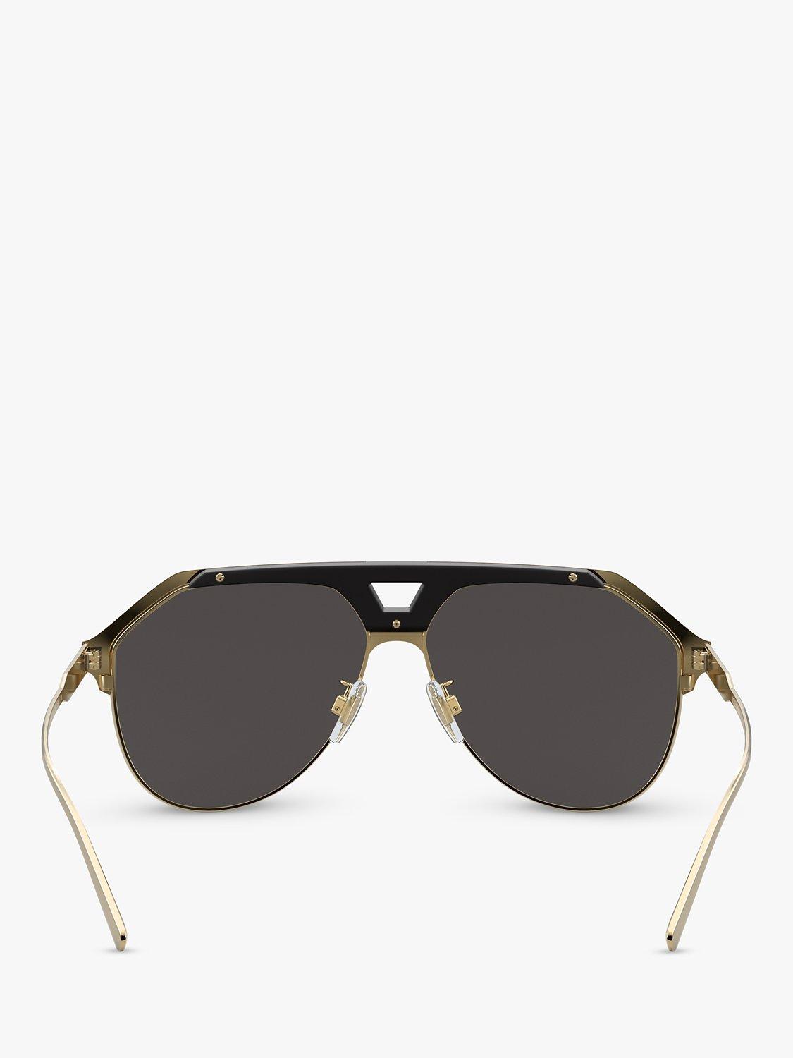 Product image 7 of 11, which shows Dolce & Gabbana DG2257 Men's Aviator Sunglasses, Black
