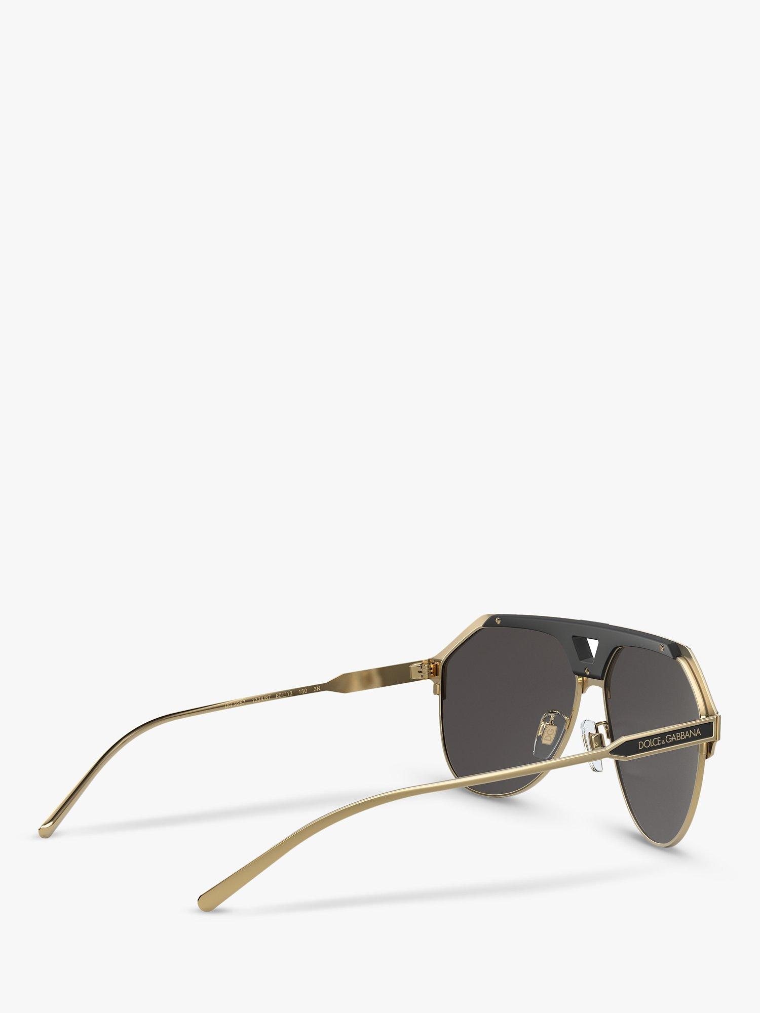 Product image 9 of 11, which shows Dolce & Gabbana DG2257 Men's Aviator Sunglasses, Black