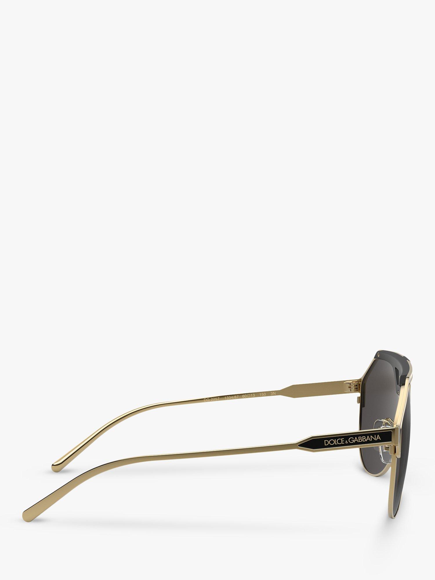Product image 10 of 11, which shows Dolce & Gabbana DG2257 Men's Aviator Sunglasses, Black