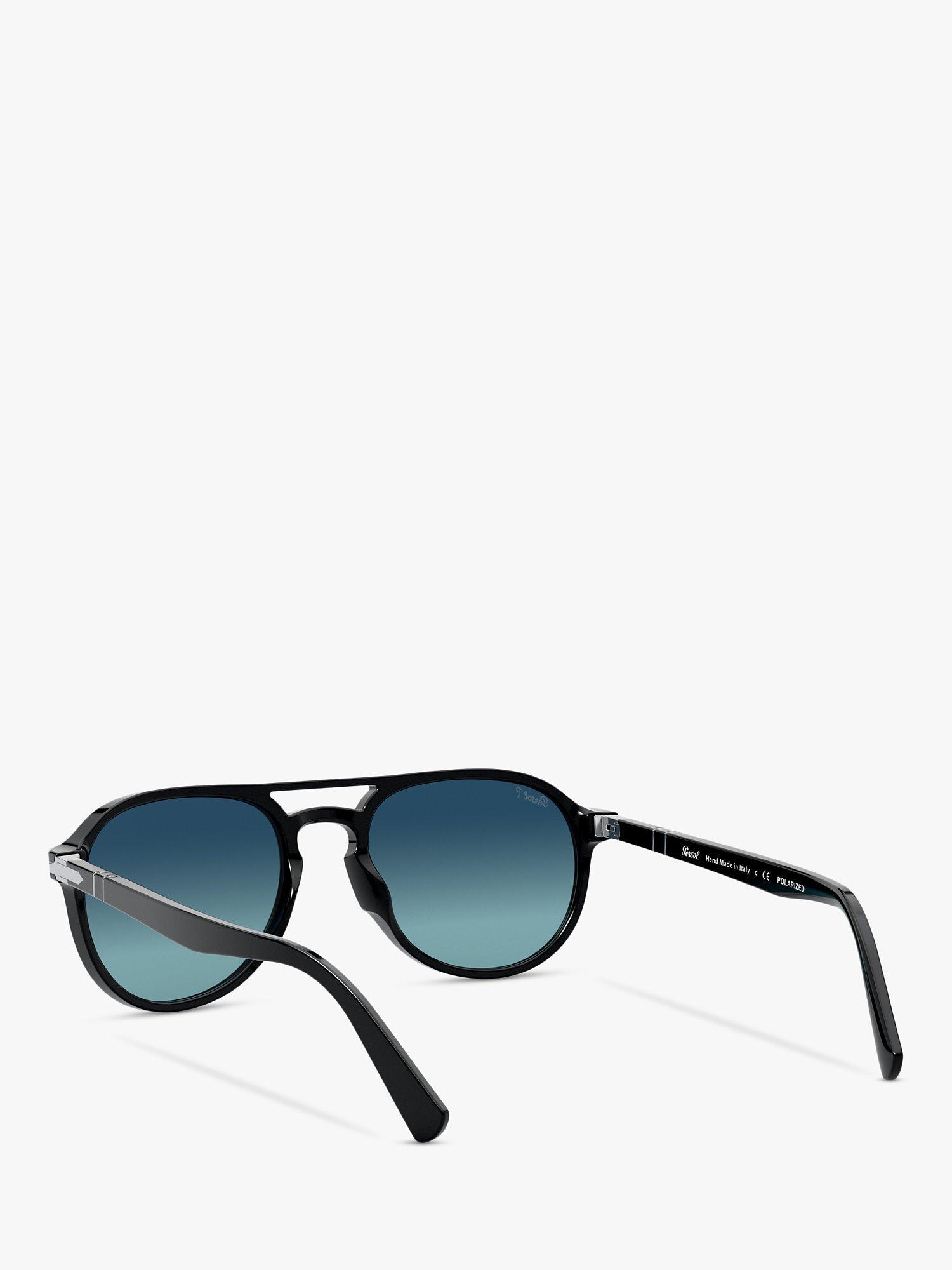 Product image 6 of 11, which shows Persol PO3235S Women's Polarised Aviator Sunglasses, Black/Blue Gradient
