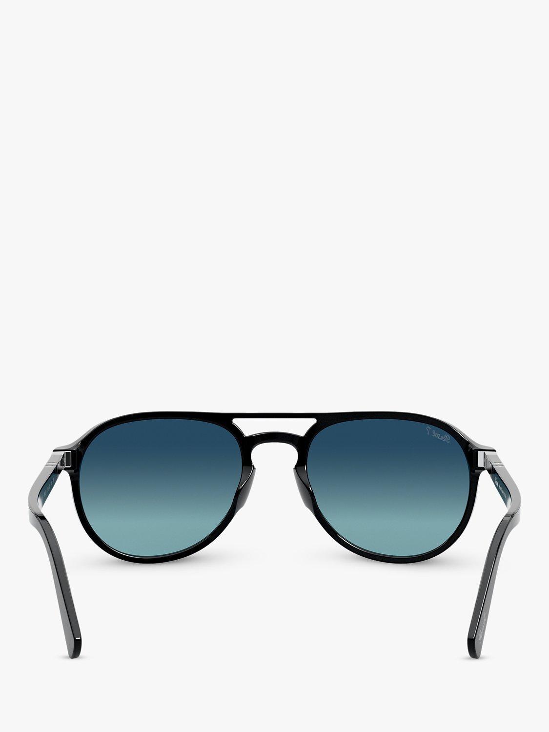 Product image 7 of 11, which shows Persol PO3235S Women's Polarised Aviator Sunglasses, Black/Blue Gradient