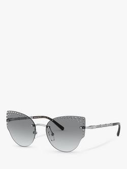 Michael Kors MK1058B Women's St Anton Studded Cat's Eye Sunglasses, Silver/Grey Gradient, Silver/Grey Gradient